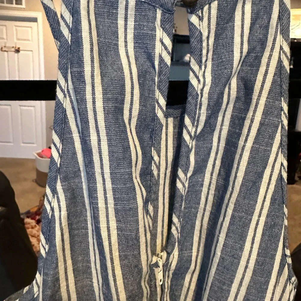 Speechless spaghetti straps, blue/white striped Romper. Size XS - Picture 3 of 5